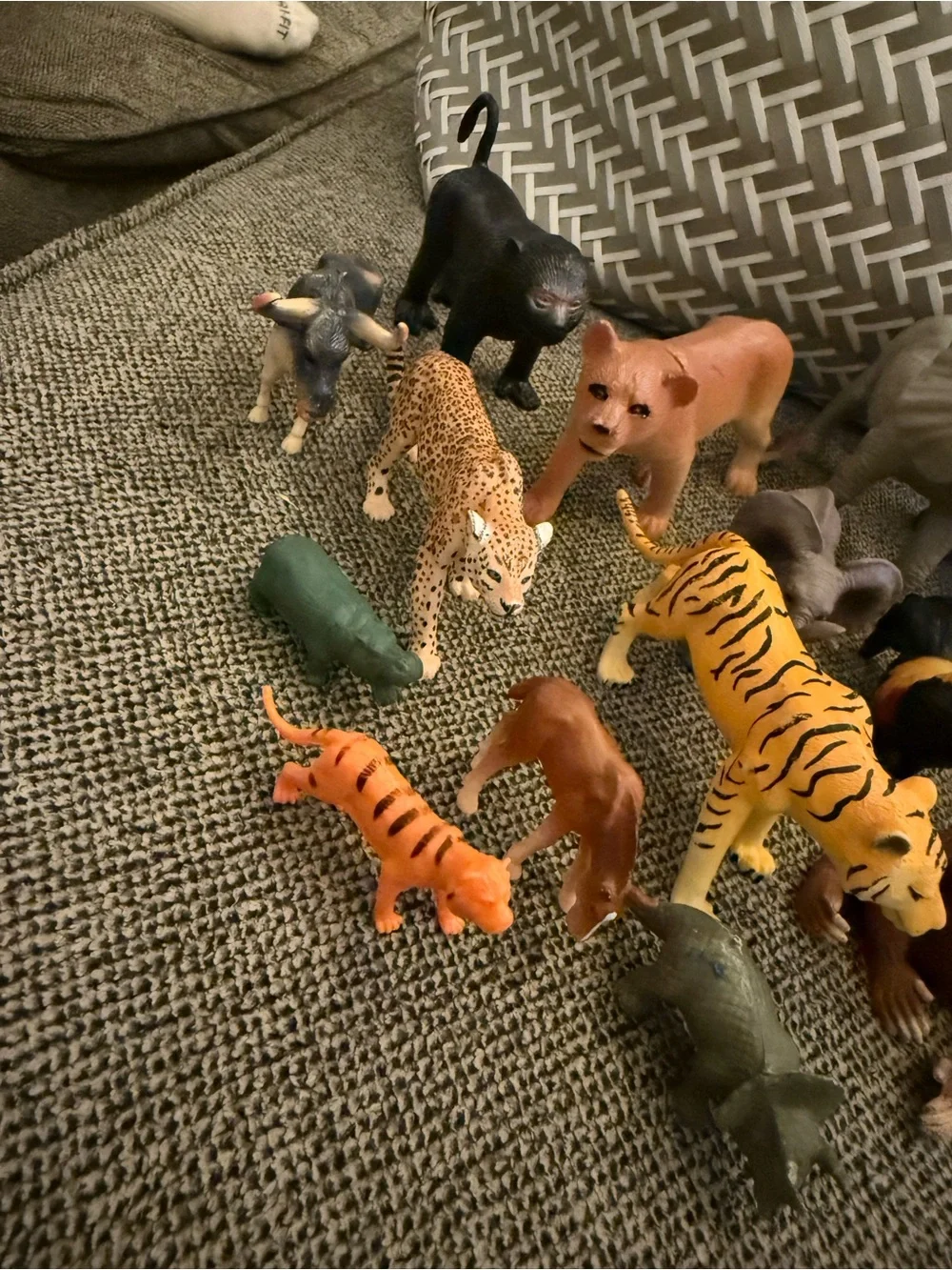 Assorted Small Pets Animal Toy Set - Brown Tiger Black Figures